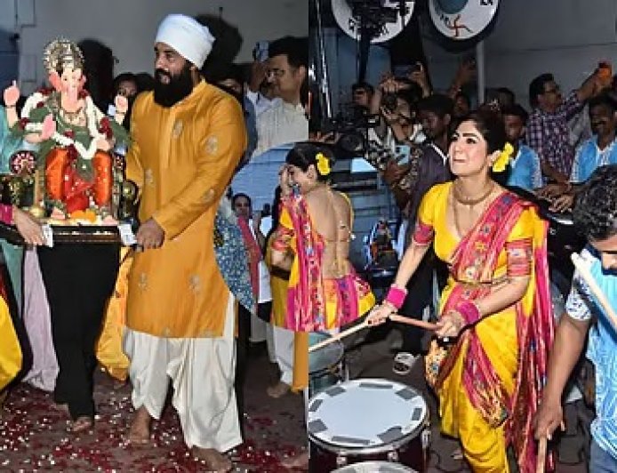 Shilpa Shetty Ganpati Visarjan: ढोल-ताशों की थाप पर जमकर थिरकीं शिल्पा शेट्टी, पूरे परिवार के साथ बप्पा को दी भावभीनी विदाई
