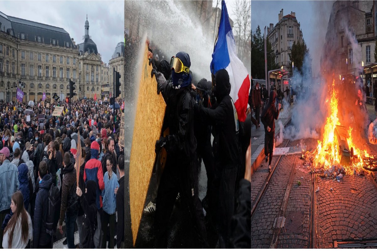 France Protests Erupt - महंगाई और स्कूलों की खस्ताहाली पर सड़कों पर लाखों लोग, करीब 1,000 प्रदर्शनकारी गिरफ्तार