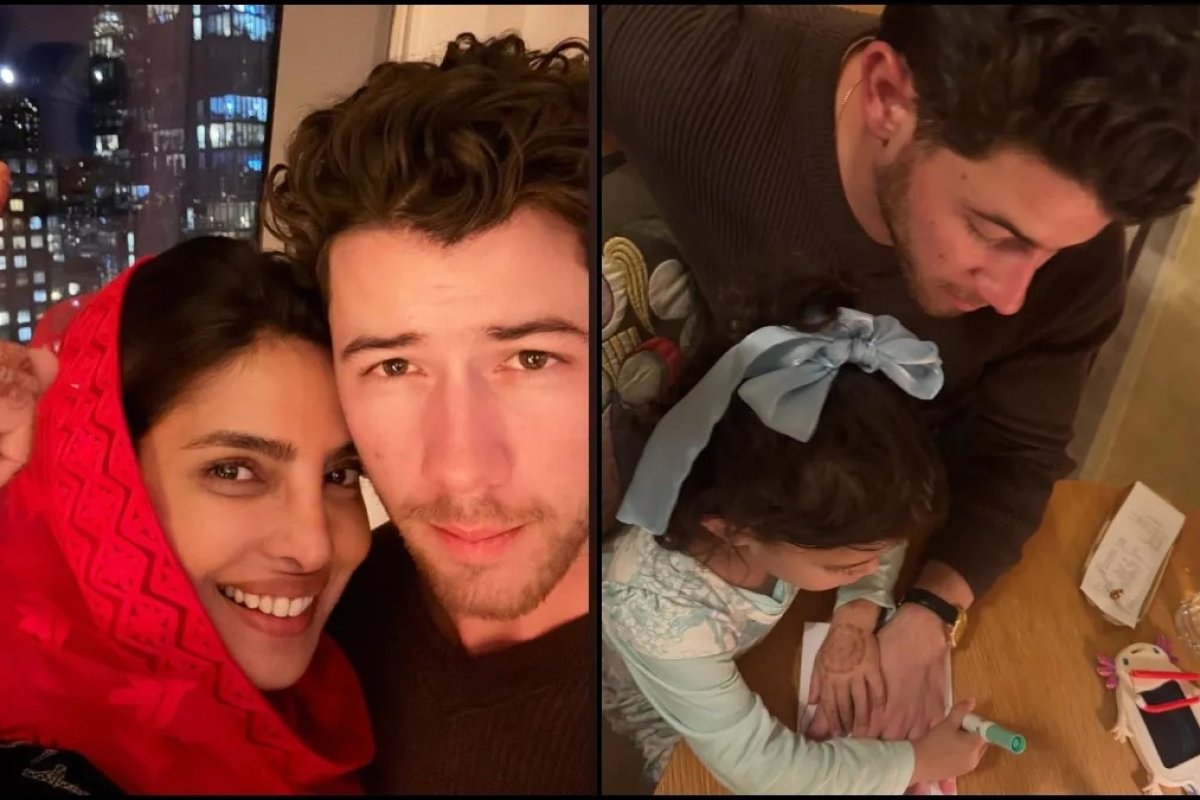 Priyanka Chopra Karwa Chauth - लाल जोड़े में सजीं प्रियंका चोपड़ा, पति निक जोनस के साथ मनाया करवा चौथ